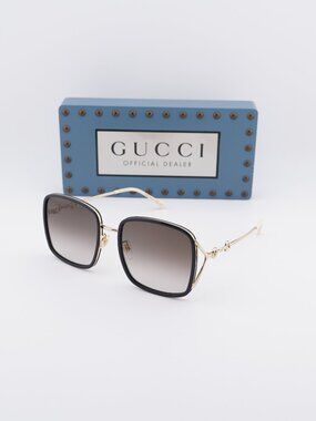 Gucci GG1016SK 004 Square Sunglasses - Black / Brown